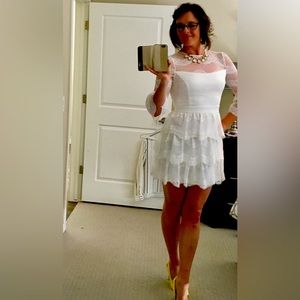 Stunning Bebe white lace dress